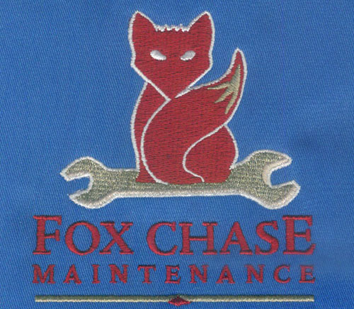 fox chase embroidery design